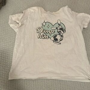 dump him tee bunny heart y2k cute slim fit